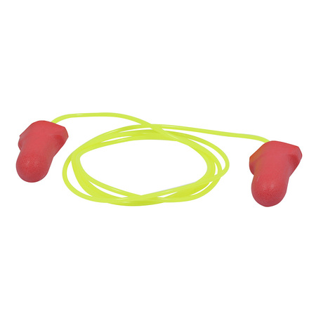 URREA Corded Ear Plugs, Contoured-T Shape, Red USTO3